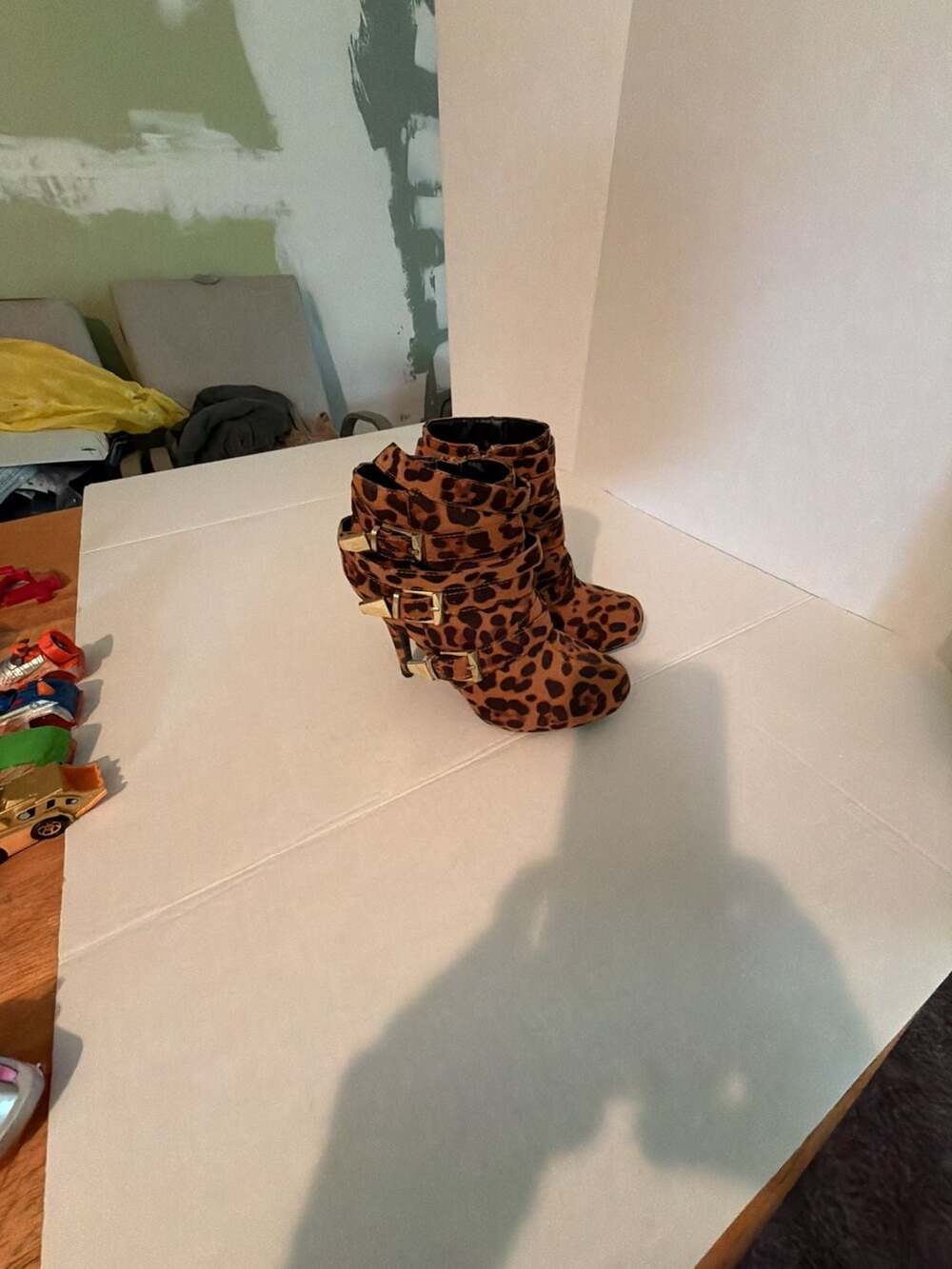 Charlotte Russe Leopard Print Buckle Ankle Booties